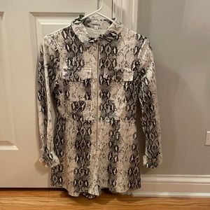 Snakeskin collard romper